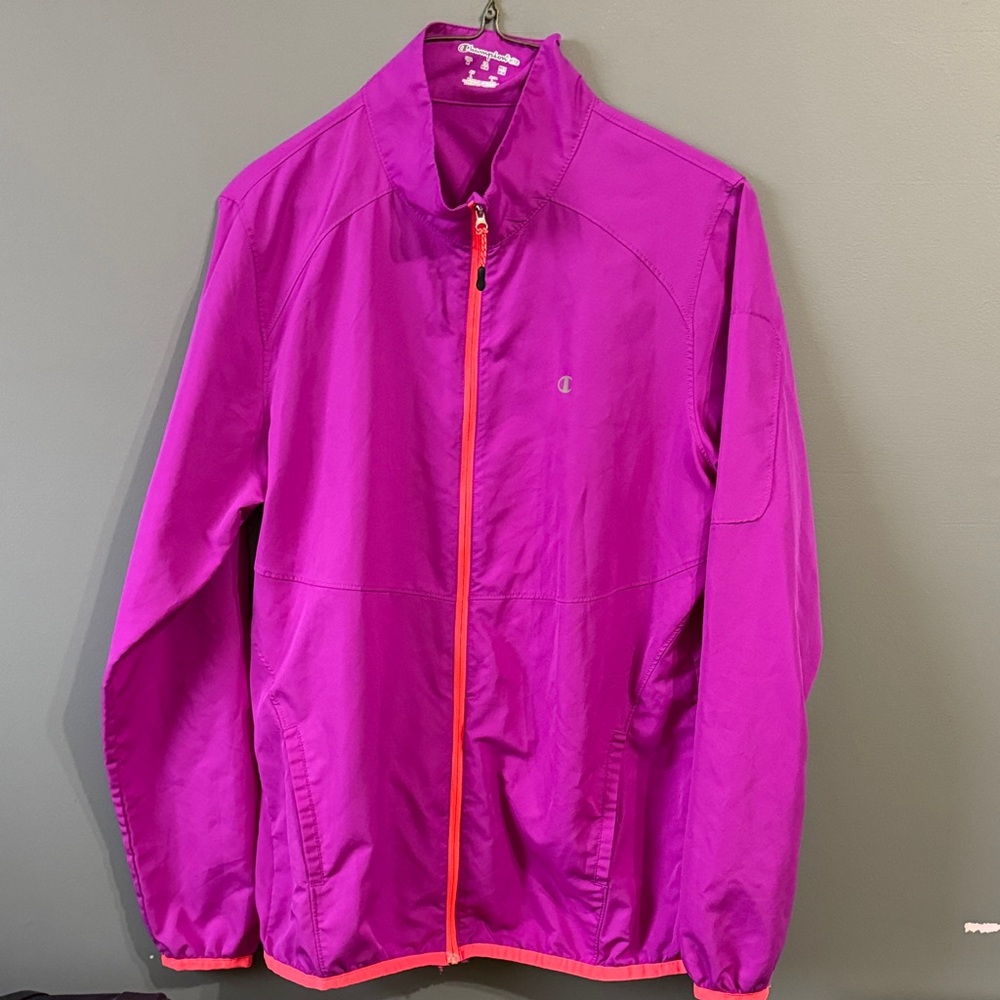 Champion Women's Purple Jacket with Orange Accents